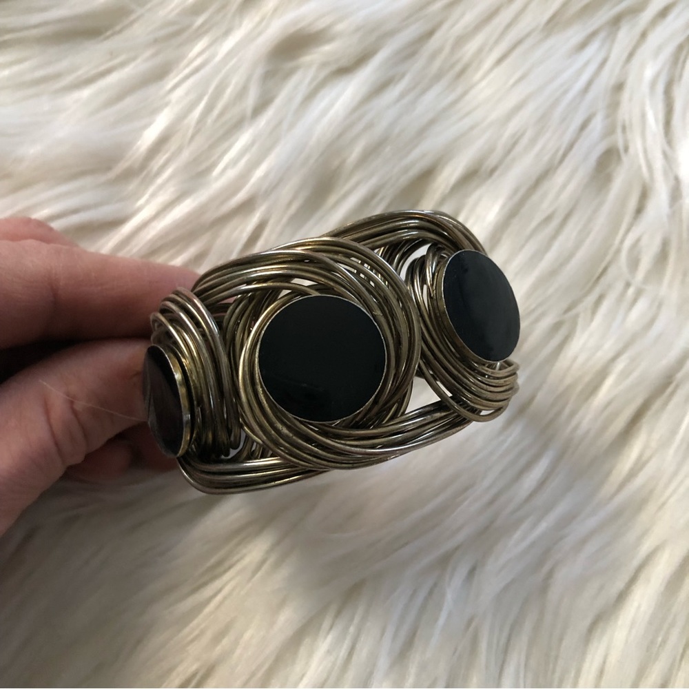 Gold and Black Cuff Bracelet